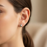 Medium White Gold Studs - OIYA