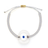 Silver Transparent Murano Evil Eye Bracelet