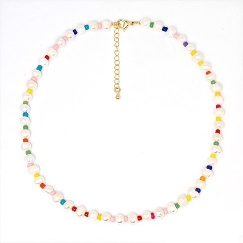 Freshwater Baroque Pearl Rainbow Necklace