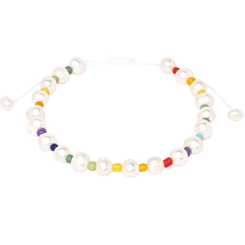 Freshwater Baroque Pearl Rainbow Bracelet