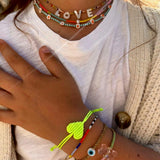 Kids Green Apple Heart Bracelet - OIYA