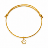Kids Gold Dog Paw Print Charm Bracelet