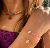 Kids Cherry Rainbow Threaded Necklace