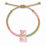 Kids Pink Pastel Gummy Bear Rainbow Bracelet