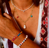 Gold Link Pearl Necklace - OIYA