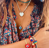 Merlot Evil Eye Pendant Necklace