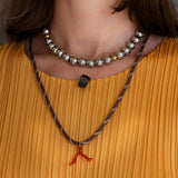 Vana Titanium Ball Cord Necklace - OIYA