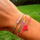 Mini Neon Pink Heart Bracelet