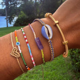 Orchid Cowrie Shell Bracelet