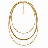 Shea Gold Layered Herringbone Necklace - OIYA