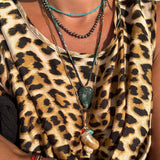 Gemstone Heart Liberty Print Necklace