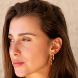 Gold Dripping Irregular Earrings - OIYA
