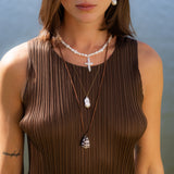 Spotted Seashell Suede Necklace - OIYA