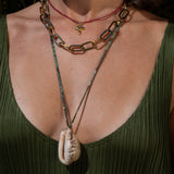 Tiger Cowrie Shell Liberty Print Necklace - OIYA