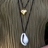Mega Cowrie Shell Suede Necklace - OIYA