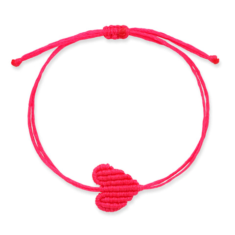 Neon Pink Heart Bracelet