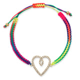 Mega Heart Charm Rainbow Bracelet