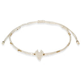 White Miyuki Heart Bracelet