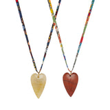 Gemstone Heart Liberty Print Necklace