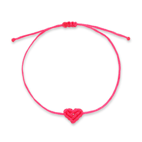 Kids Mini Neon Pink Heart Bracelet