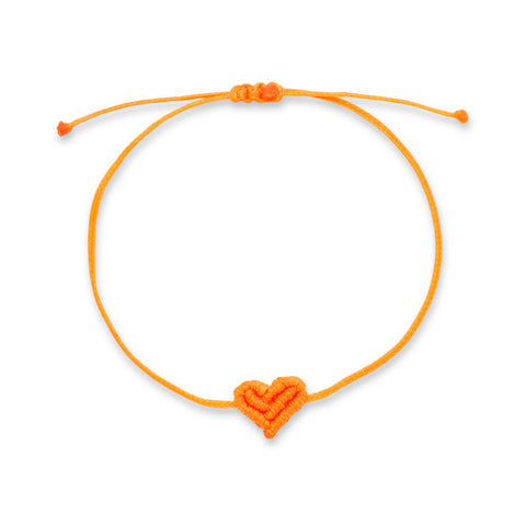 Mini Neon Orange Heart Bracelet