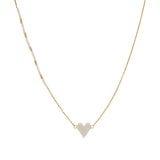 White Miyuki Heart Necklace - OIYA