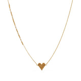 Gold Miyuki Heart Necklace