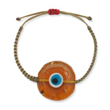 Espresso Glass Evil Eye Bracelet