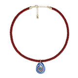 White Teardrop Pendant Evil Eye Necklace