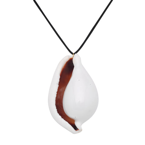 Mega Cowrie Shell Suede Necklace