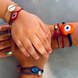 Pumpkin Glass Evil Eye Bracelet - OIYA