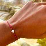 Pink Beaded Pearl Bracelet