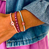 Pink Murano Evil Eye Bracelet