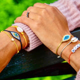 Gold Heart Hematite Charm Bracelet - OIYA
