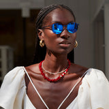 Triple Pearl Coral Choker