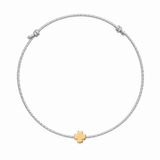 Gold Clover Hematite Charm Bracelet