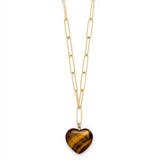 Stellar Gemstone Heart Chain Necklace