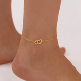 Jules Heart Gold Anklet - OIYA