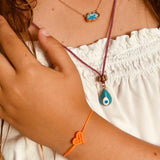 Kids Mini Neon Orange Heart Bracelet