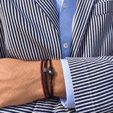 Twisted Duo Color Evil Eye Bracelet - OIYA
