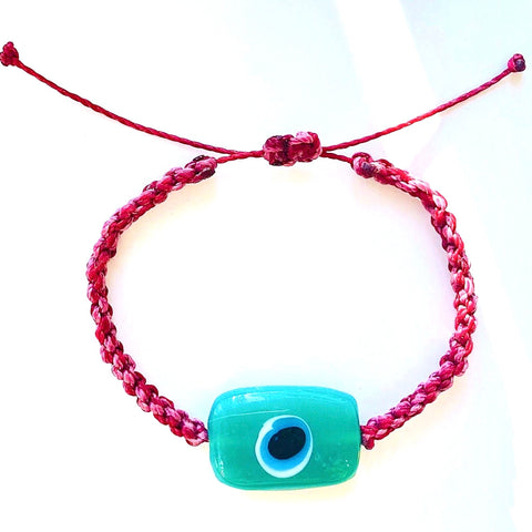 Watermelon Ceramic Evil Eye Bracelet - OIYA
