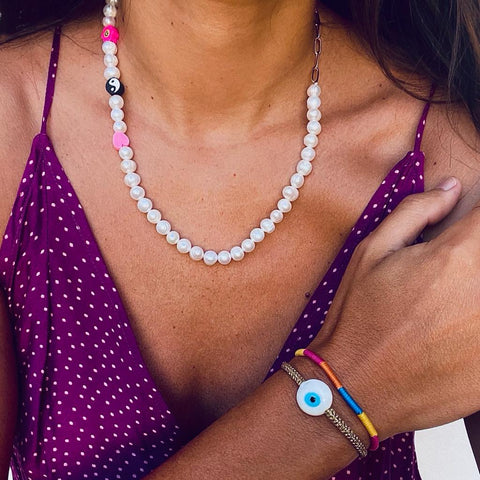 Naomi Pearl & Chain Necklace