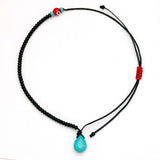 Mae Turquoise Gem Braided Anklet