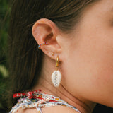 Hailey Cowrie Shell Hoop Earrings
