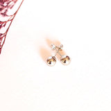 Medium White Gold Studs - OIYA
