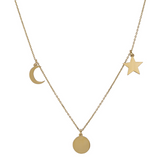 Celestial Solid Gold Necklace - OIYA