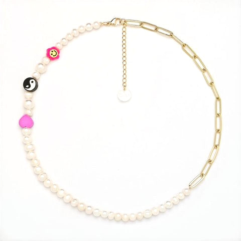 Naomi Pearl & Chain Necklace