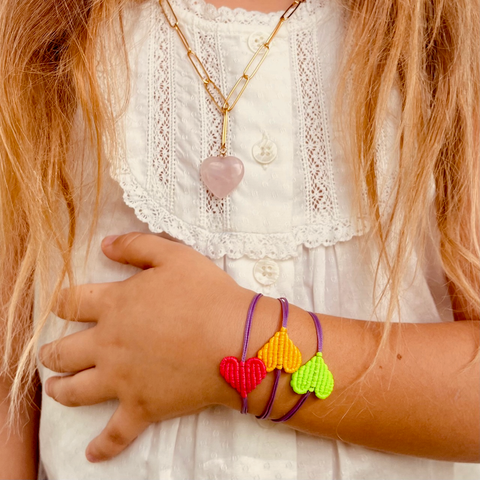 Kids Neon Heart Bracelet