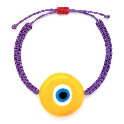 Yellow Ceramic Evil Eye Bracelet - OIYA