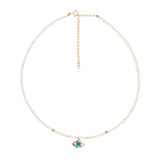 Charlotte Evil Eye Pearl Choker - OIYA